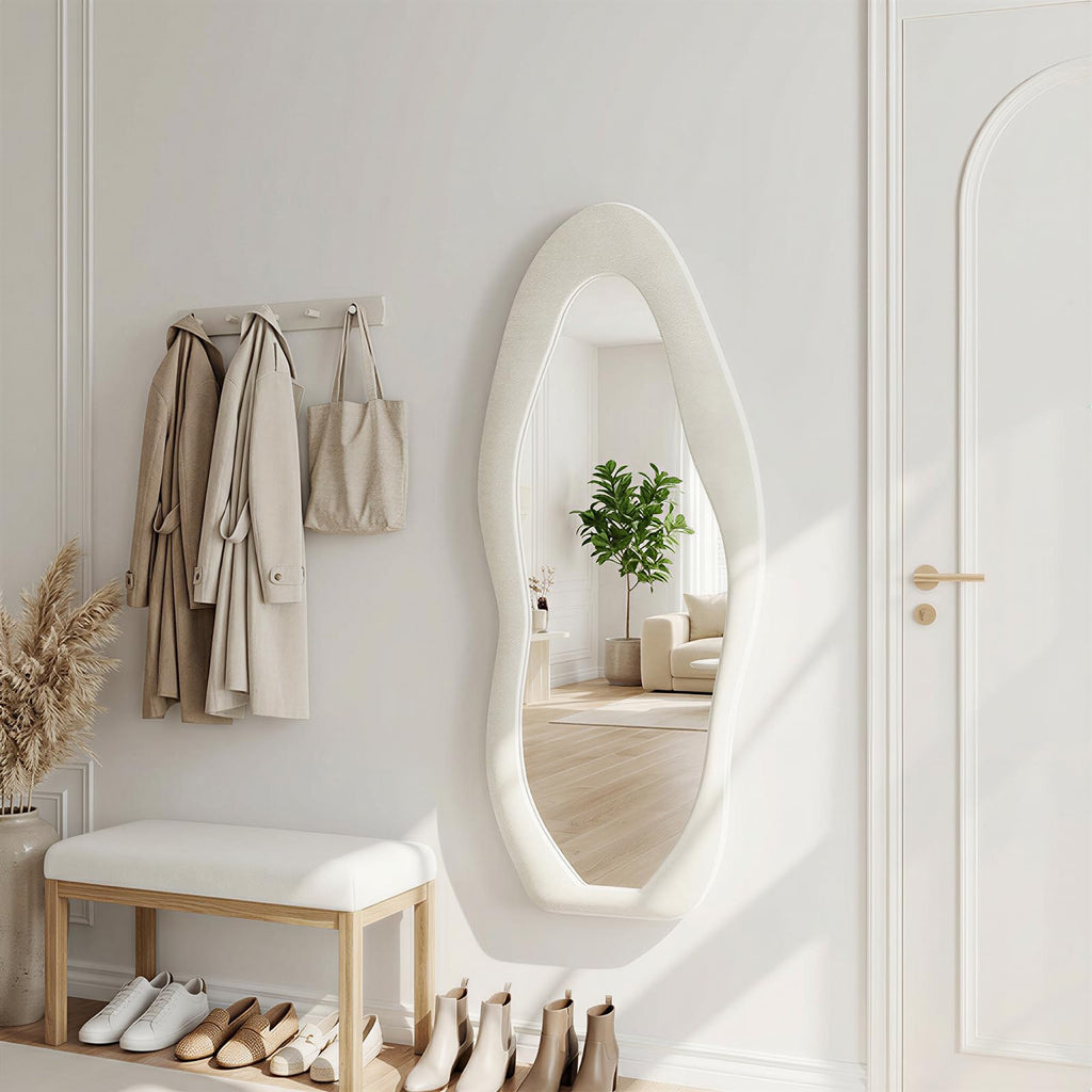 Wall Mirror 56"x24", Irregular Wavy Full Length Mirror