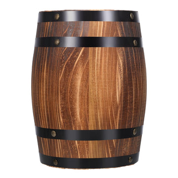 Barrel Decoration Wooden Planter Rustic Wine Barrel Prop 8.2 Inch Antique Style Beer Patio Garden Decor