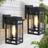 Outdoor Wall Light Fixtures 9.76'', Waterproof Porch Lights Lantern, Exterior Modern Matte Black Wall Mount Lighting