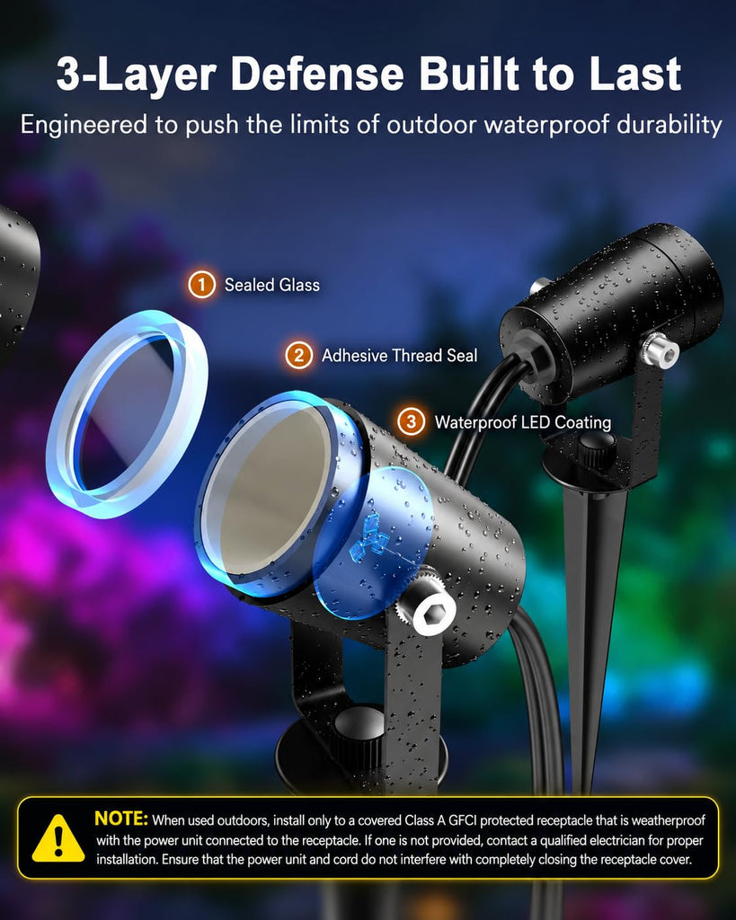 Upgraded Smart Landscape Lights, 56 ft Outdoor Spotlights, 6Pack