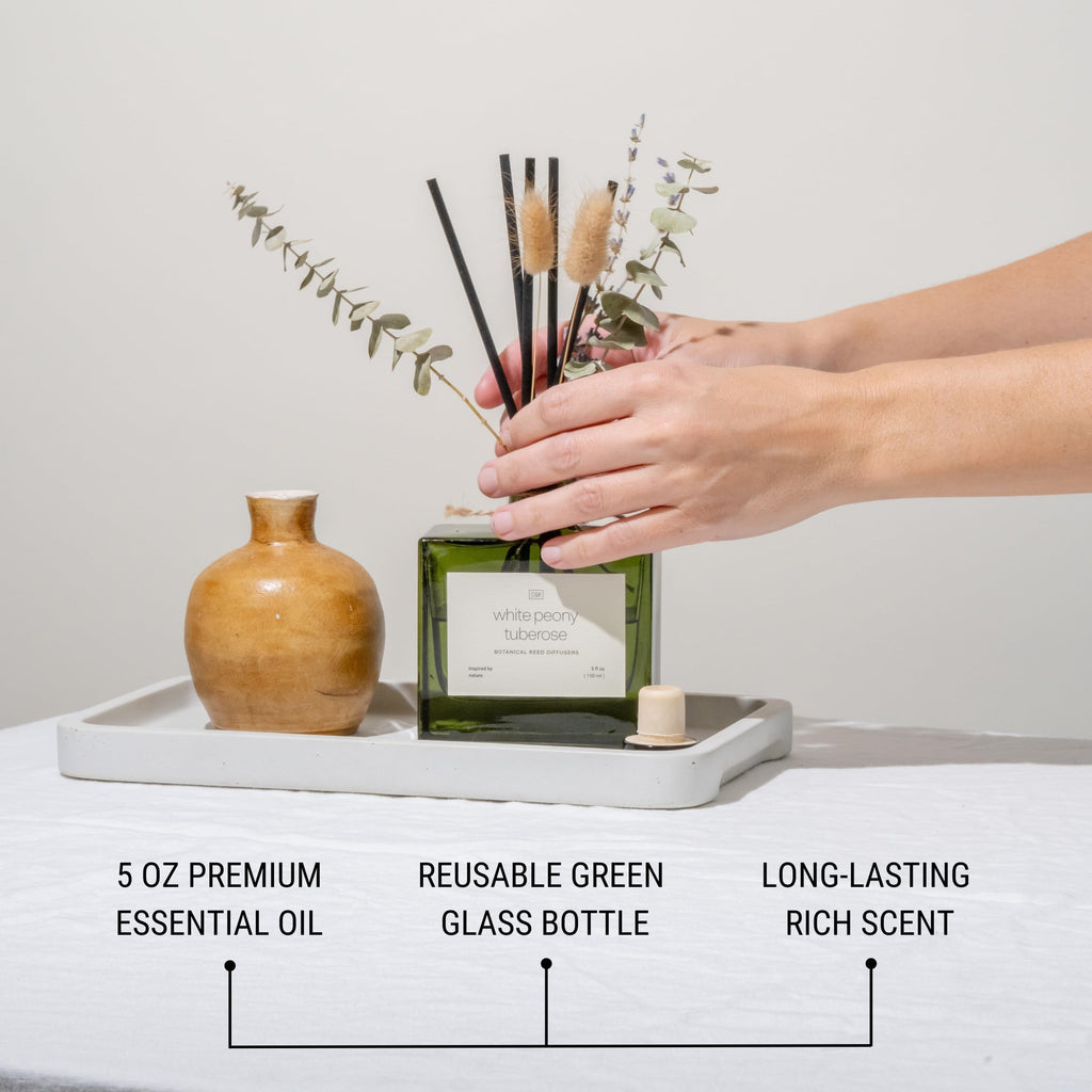 Premium Mayan Copal Reed Diffuser - 3.4 oz Natural Essential Oil Diffuser - Long-Lasting Fragrance with Rattan Scent