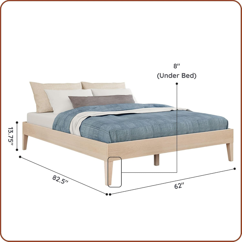 Bear Platform Bed (Queen), Oak Embossed Natural