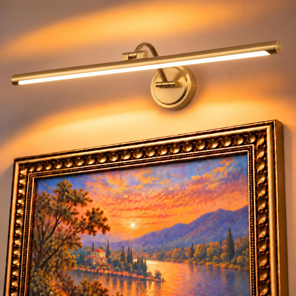 Hard-Wired Picture Lights 23.6 Inch Dimmable LED Wall Art Lighting Modern Brass Gallery Light Poster Lights
