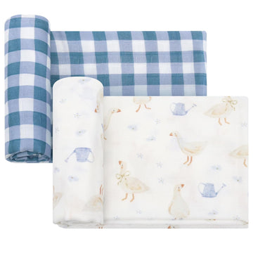 Baby Swaddle Blankets, Boys Girls Muslin Swaddling Wrap Receiving Blanket for Newborn, 70% Viscose from Bamboo