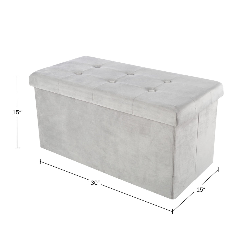 Storage Ottoman - Velvet Tufted Footrest, Linen Chest, or Bench Organizer with Removable Lid Room, or Entryway by