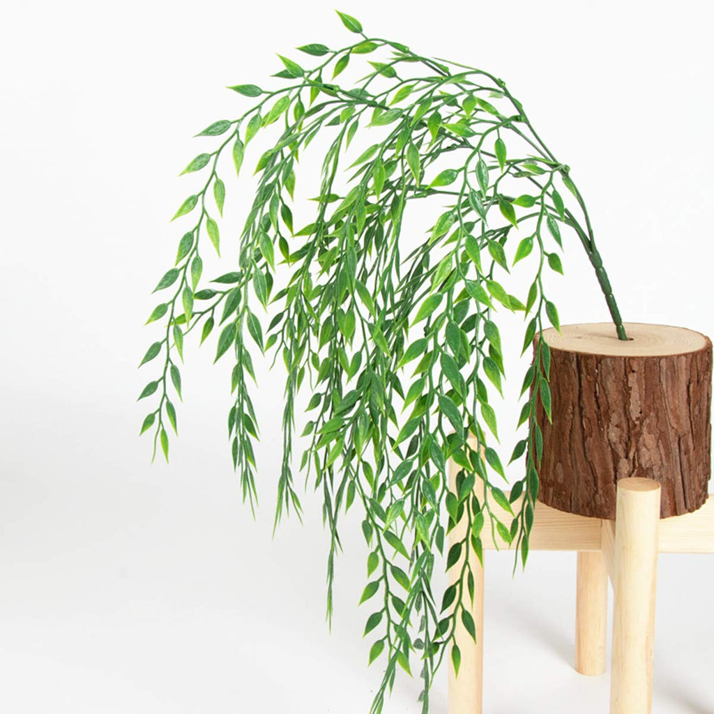 Artificial Willow, Plastic Plants Greenery Leaves Fake Hanging Vine Faux Ivy Indoor Outdoor Garden Door Wall DIY