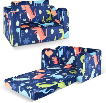 Toddler Couch, in-1 Dinosaur Kids Couch Fold-Out Kids Sofa
