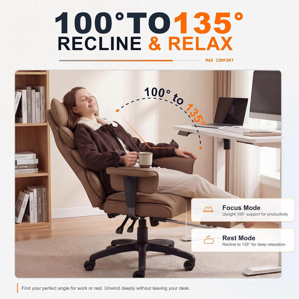 Big and Tall Office Chair with Pocket Spring Cushion,High Back Computer Gaming Chairs with Adjustable
