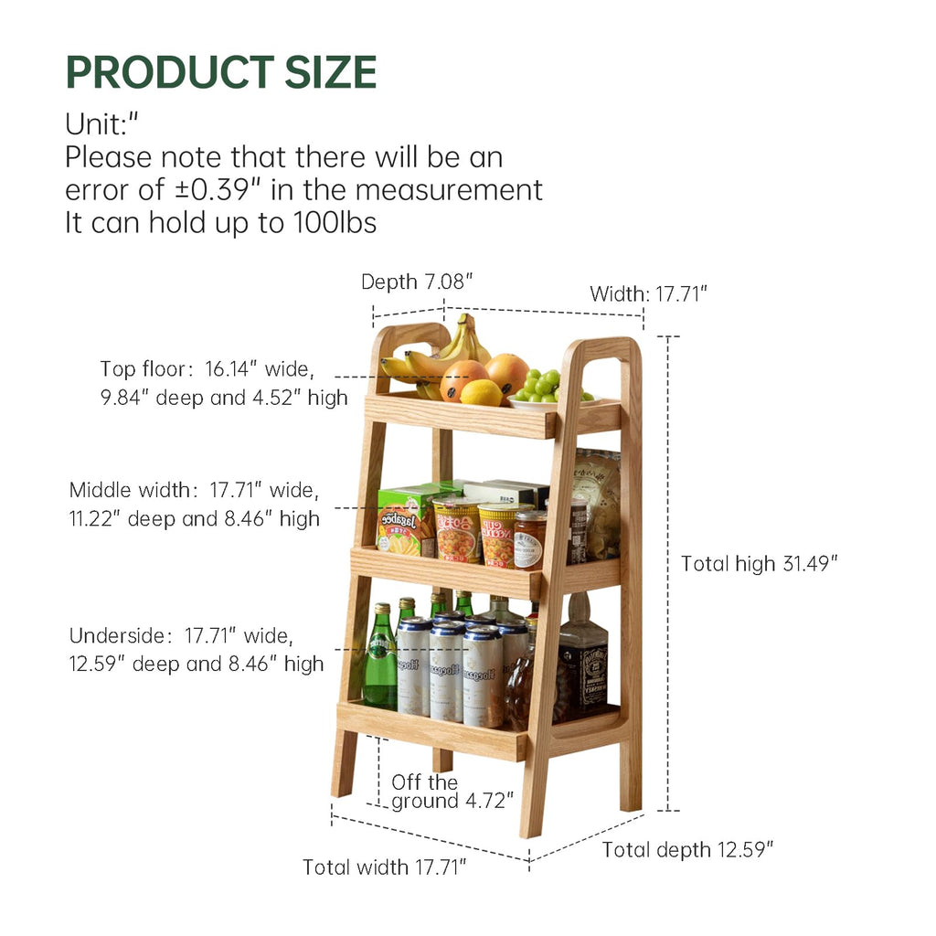 Small Bookshelf for Small Spaces, Oak Ladder Shelf, Solid Wood Bookcase