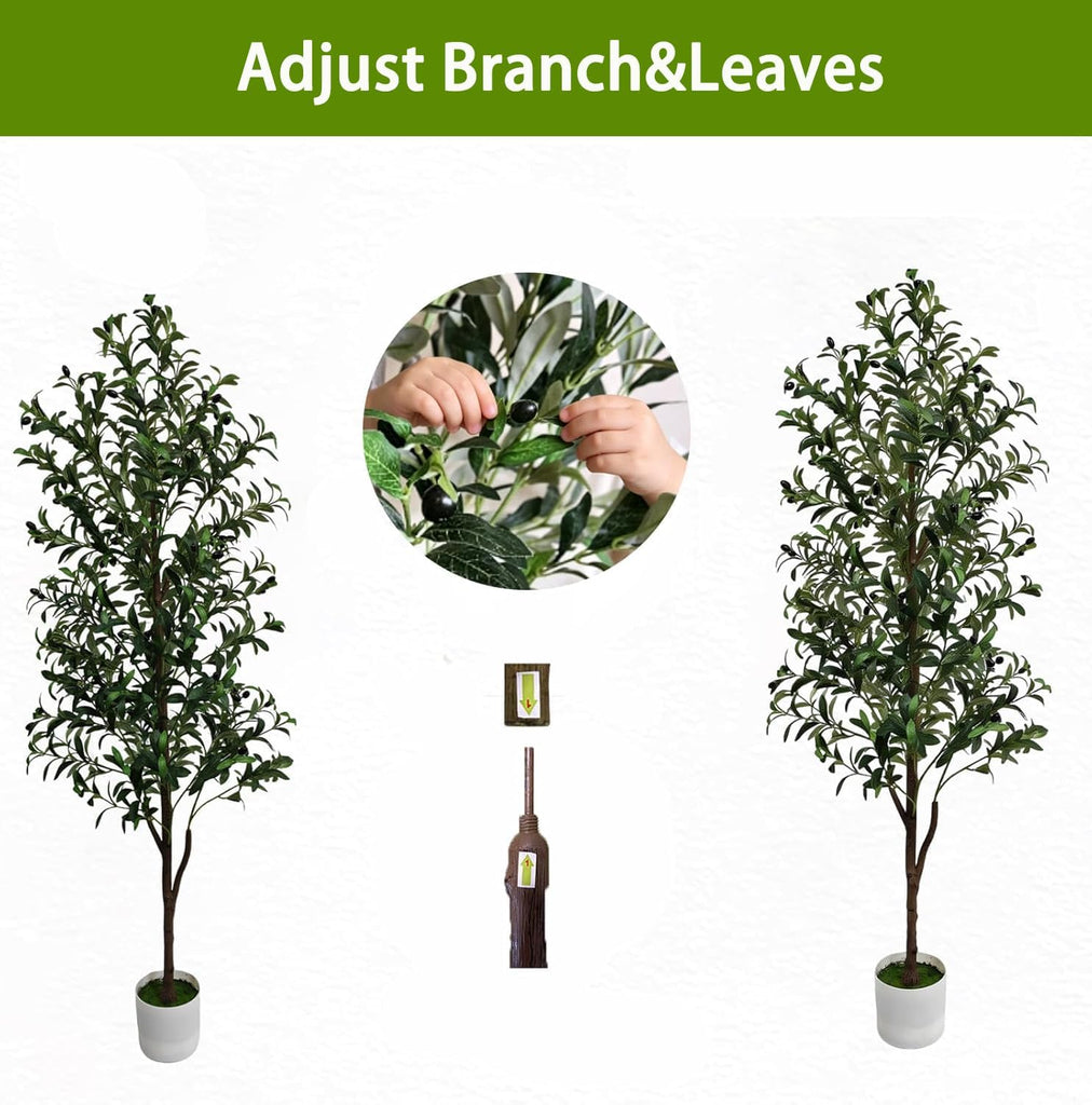 Olive Tree Olive Trees Artificial Indoor 6FT Faux Olive Tree with Pot,Artificial Olive Trees Plant with Realistic