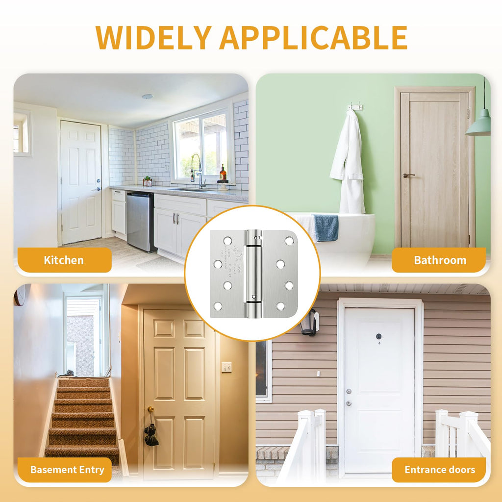 3 Pack Spring Hinges Self Closing 4 Inch, Self Closing Door Hinges