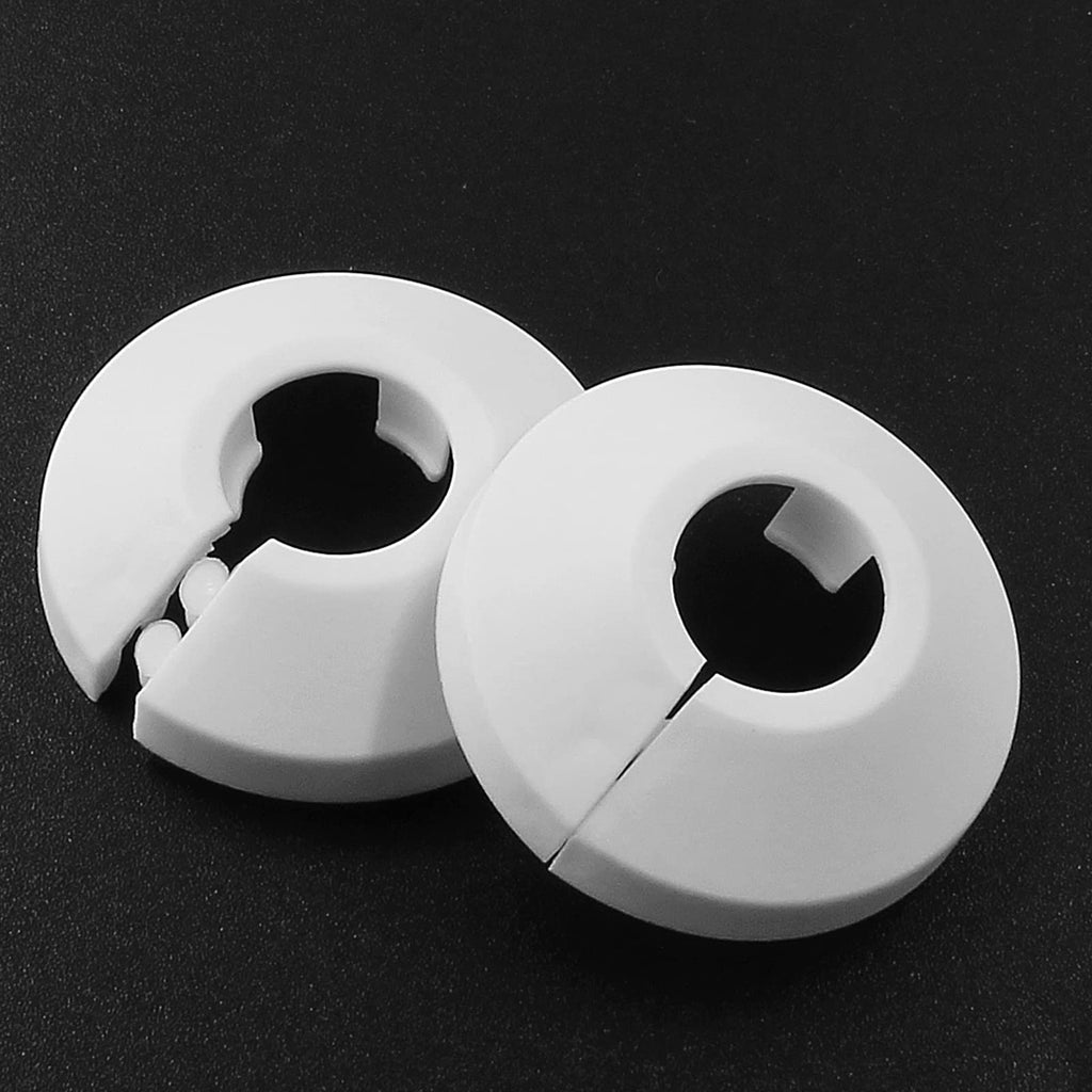 4pcs Pipe Cover Flange, Fits 0.63 Inch, PP Plastic, White
