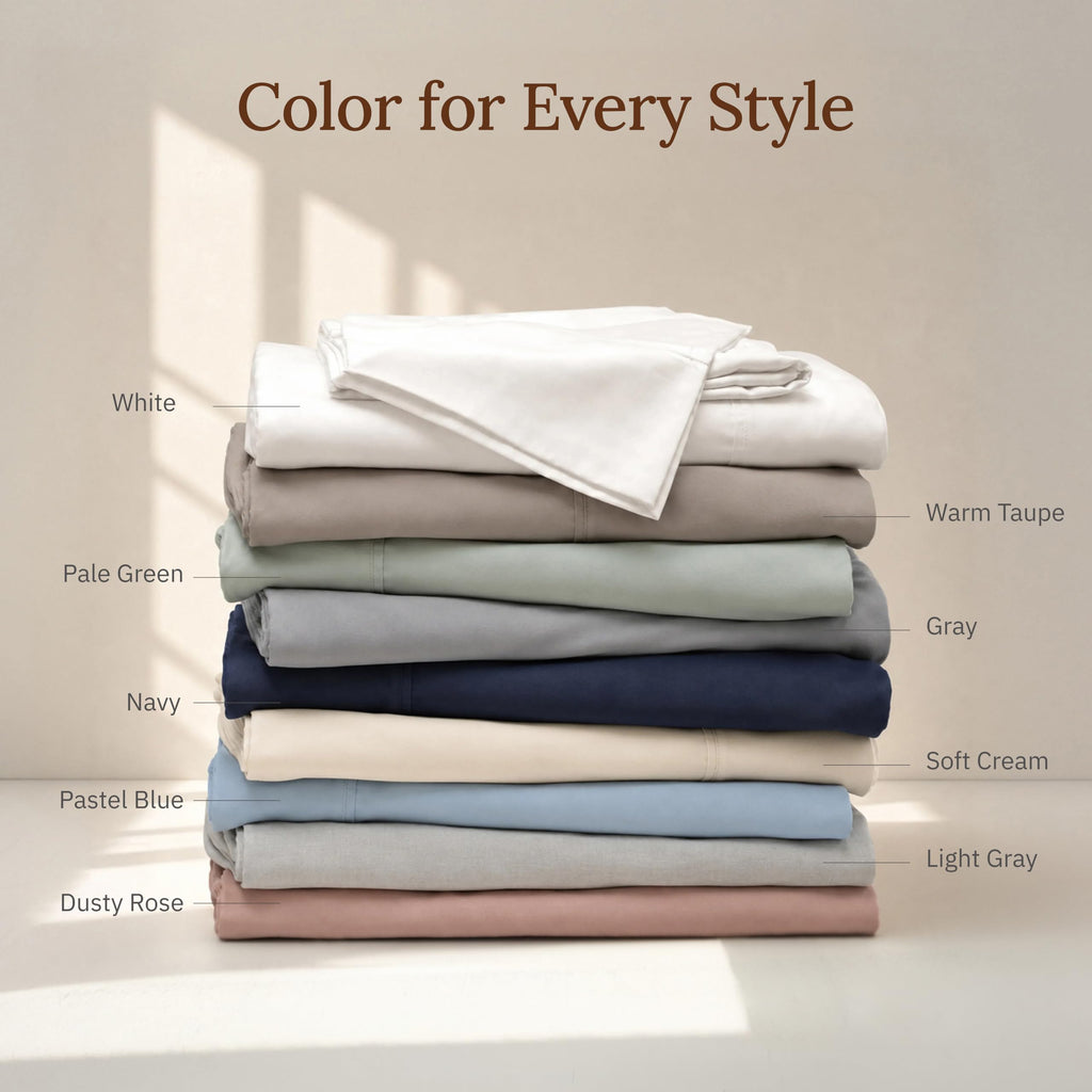 100% Organic Cotton Sateen Sheet Set, White