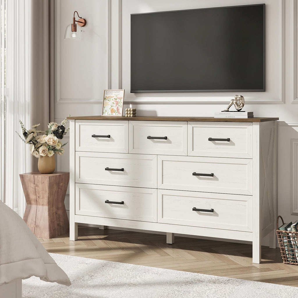 Farmhouse 7 Drawers, Antique White