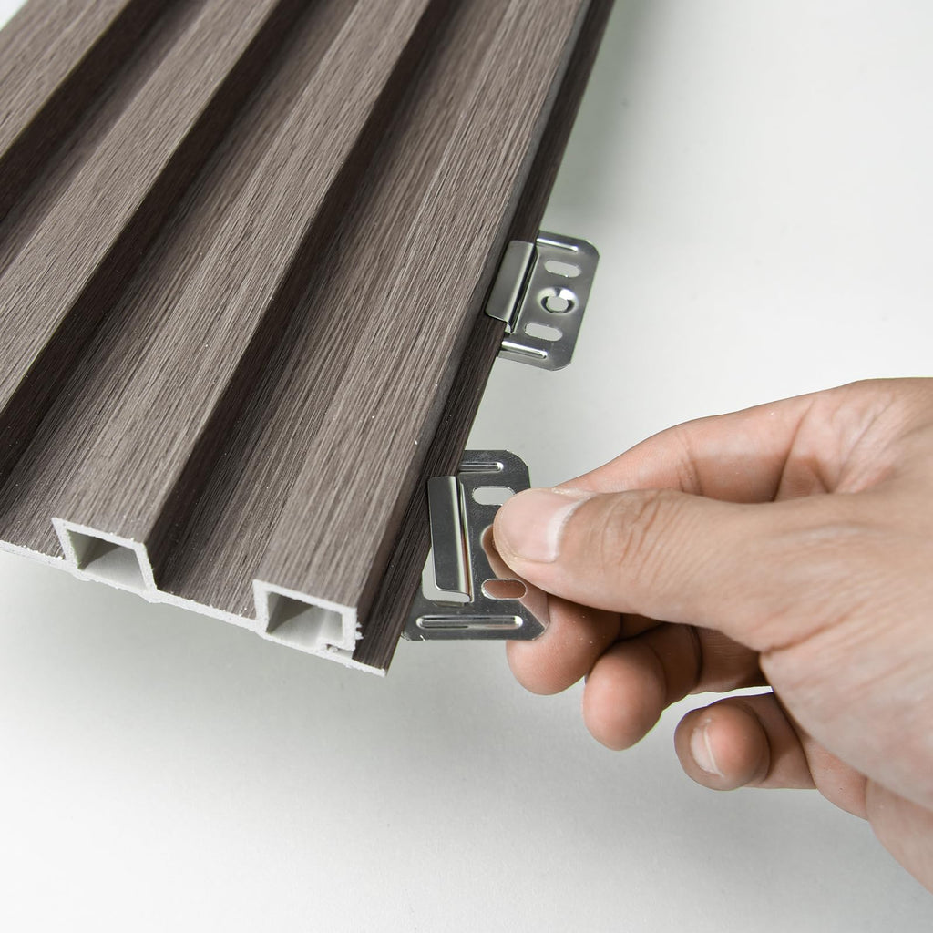 96 x 6 in WPC Slat Wall Paneling for Interior Decor, 8-Pack, Grey Oak