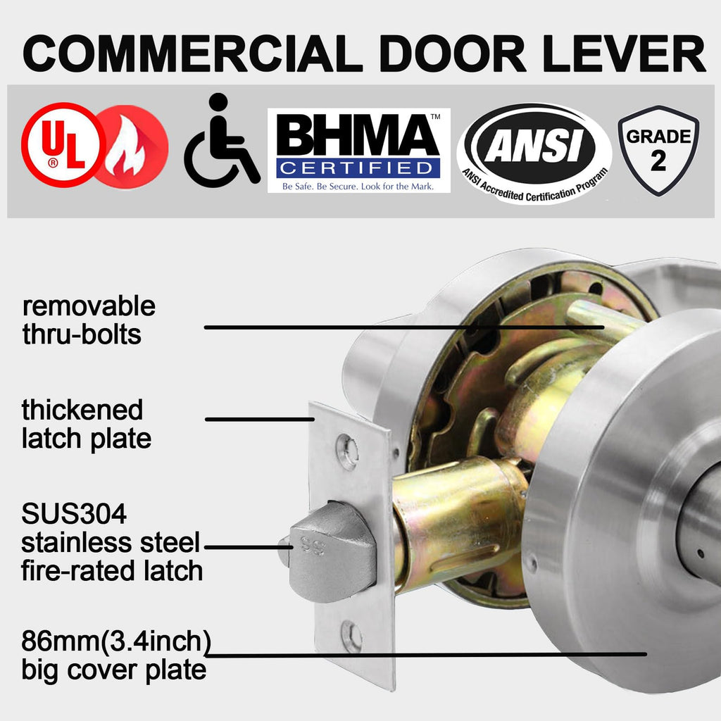 Privacy Commercial Door Locks , Heavy Duty Grade 2 Lever