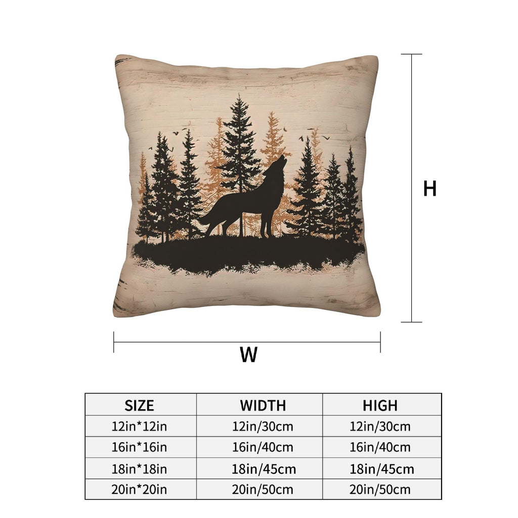 Cabin Rustic Decorative Throw Pillow Covers 20x20 Set of 4, Bear Wolf Nature Decor Pillow Cases for Log Couch Sofa
