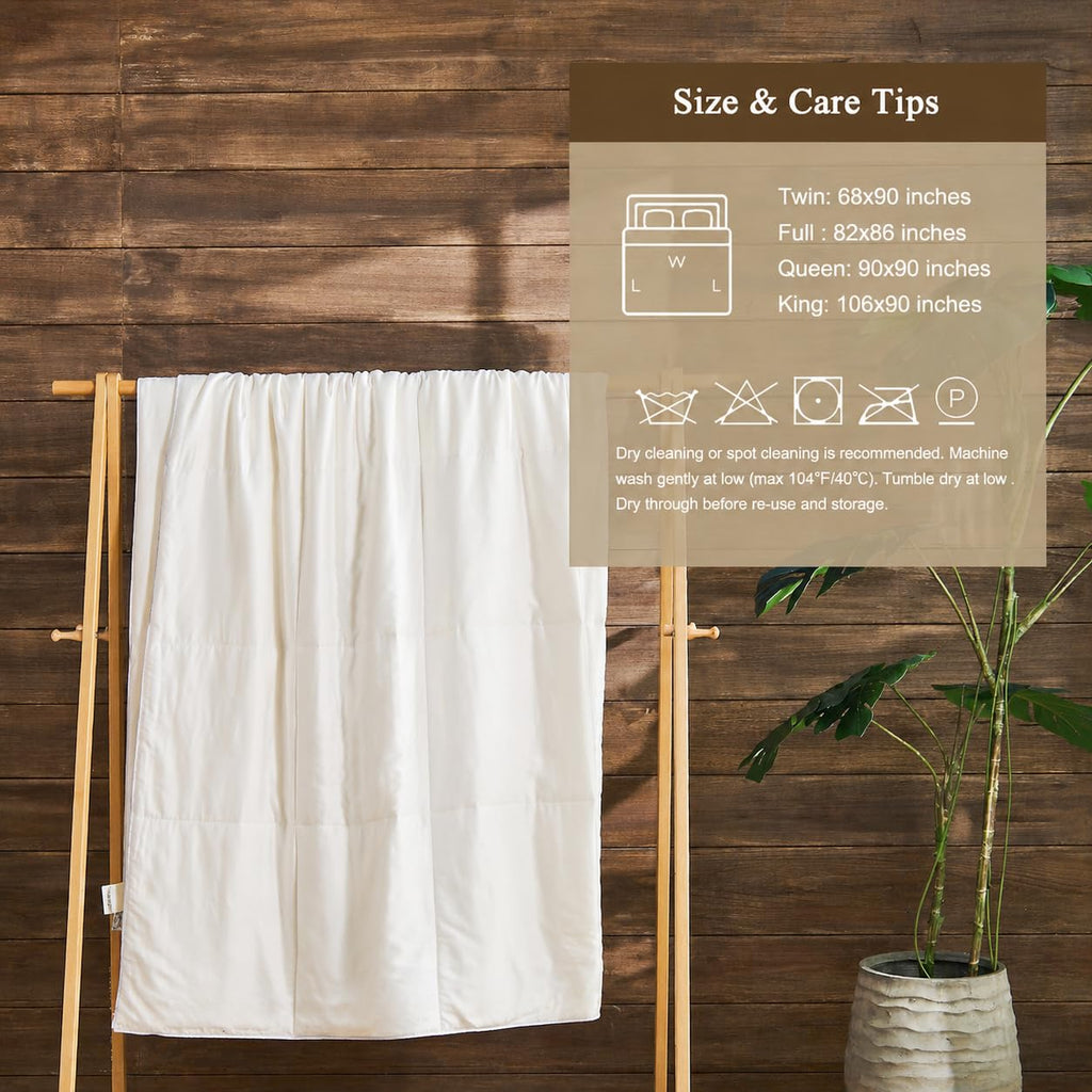 Cooling Comforter - 100% Bamboo-Derived Rayon Comforter with Silk-Infused Fill, ClimaSilkTM Ultra-Soft