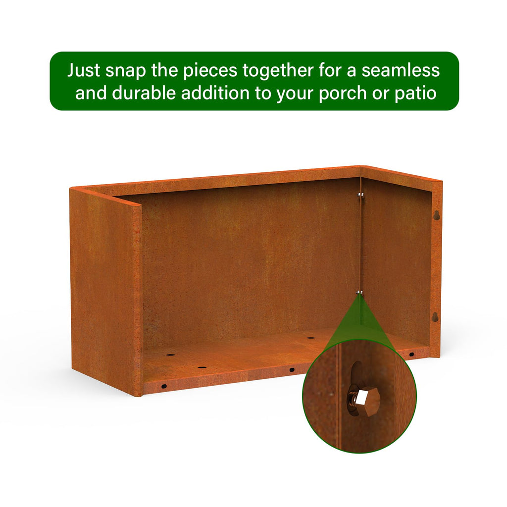 Co rten Steel Planter 36X15X15 inch Rust-Resistant