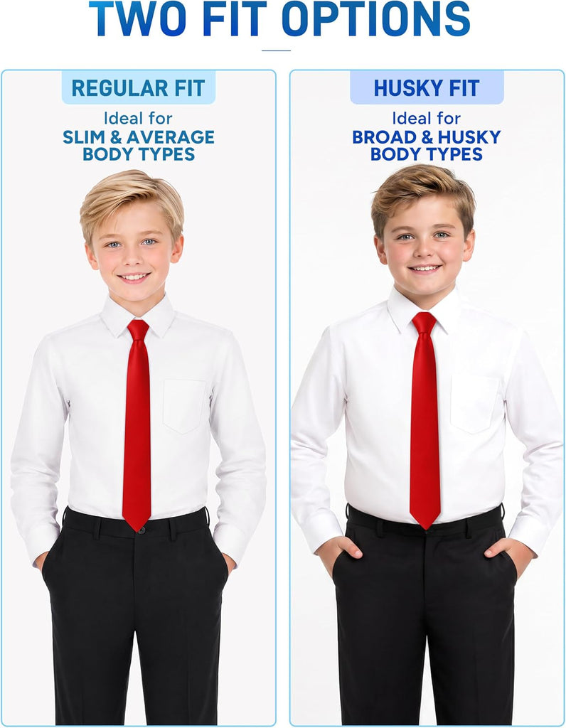 Boys' Long Sleeve Button-Down Dress Shirt with Pre-Tied Tie