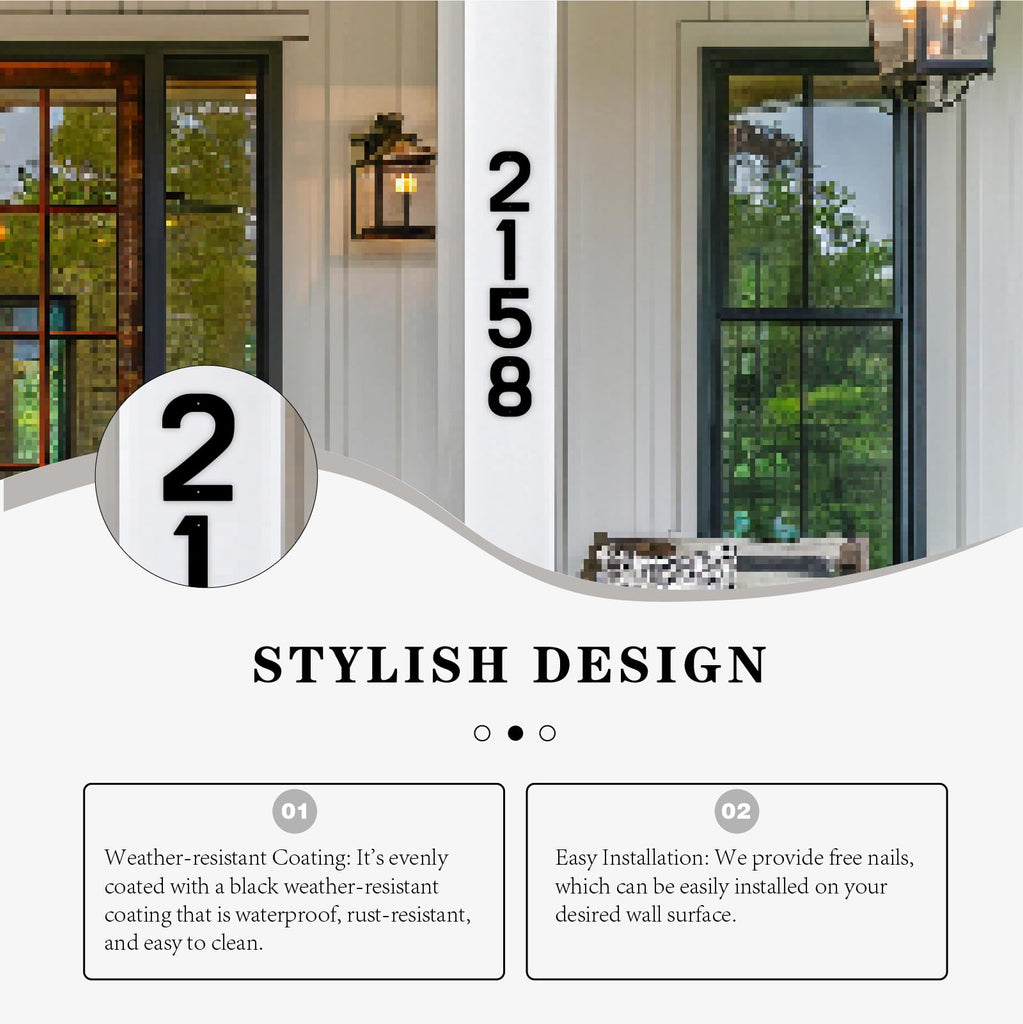 20 Inch Metal House Numbers, Metal Letters, House Address Numbers for Outside, Black Modern Home Address Door Numbers