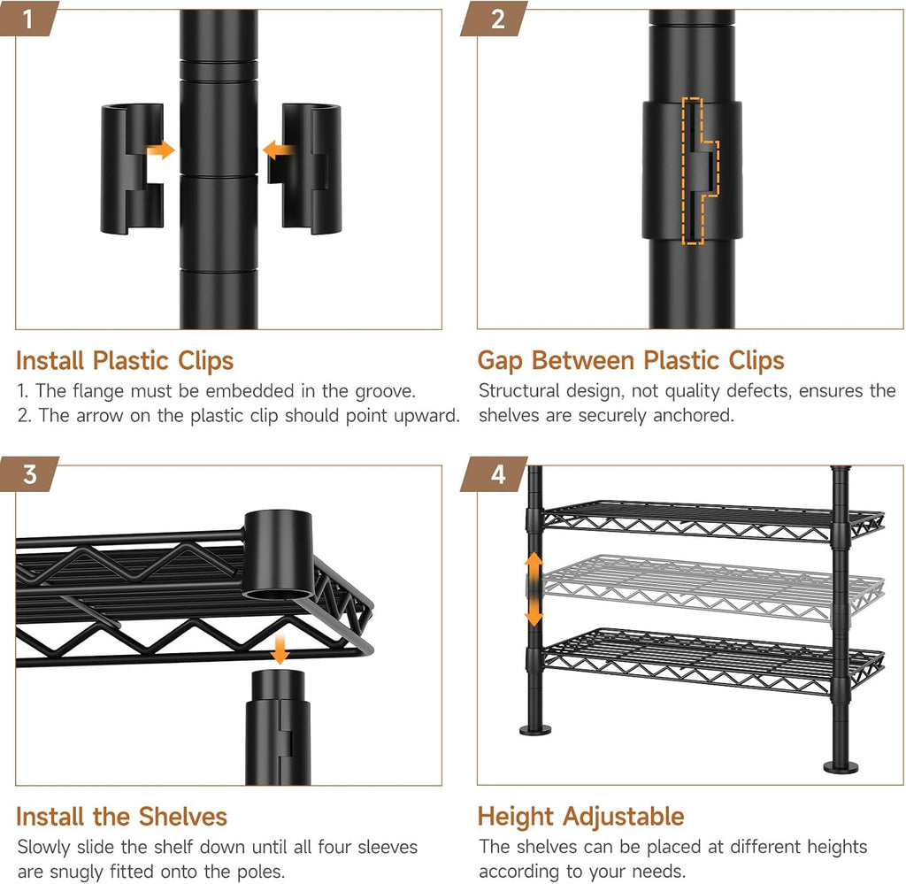 Wall Mounted Garment Rack, Industrial Pipe Clothing Rack, Closet System with 6 Expandable Rods, Walk in Closet