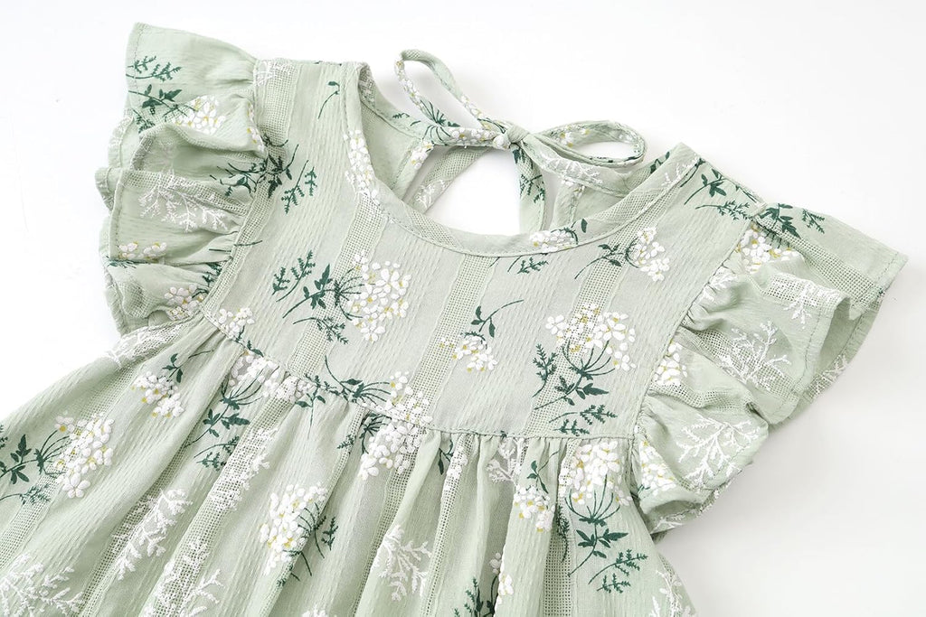 Summer Dress Toddler Ruffle Sleeve Dresses