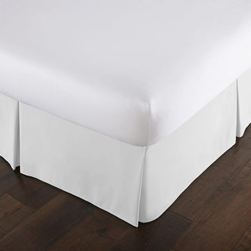 Queen Bed Skirt 14 Inch Drop, Pleated Dust Ruffle for Bed Skirting Queen Size - Platform Cover, Split Corners