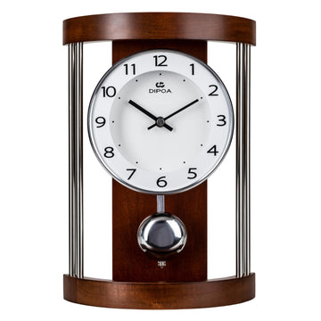 Classic Mantel Clock Home Decoration Boxwood Tabletop Pendulum Hollow Frame Design Mid-Century, Fireplace