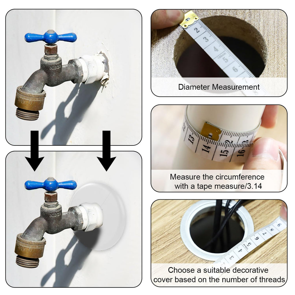 2pcs Wall Split Flange, Self-Adhesive Escutcheon Plate for 17mm Water Pipe