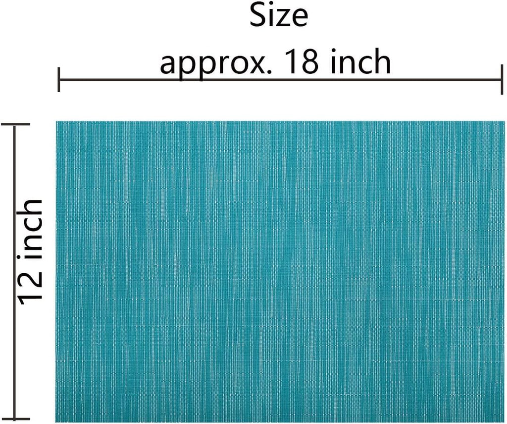 Woven Vinyl Placemats Wipe Clean Wasahble Place Mats for Dining Table Heat Resistant Non Slip Table Mats (6 - Set of 6
