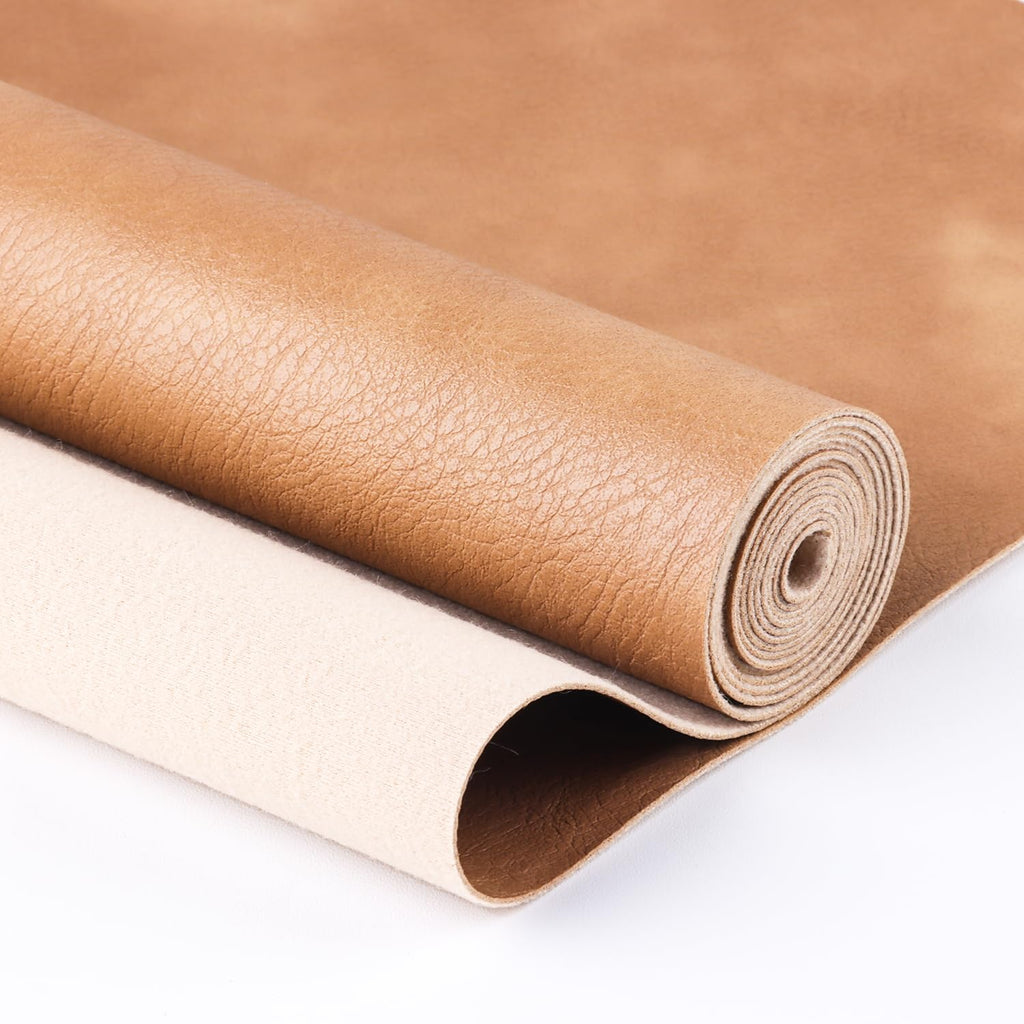 Faux Leather Sheets Rough Texture Surface One Yard Leather Fabric for DIY Crafting Thick Durable Synthetic