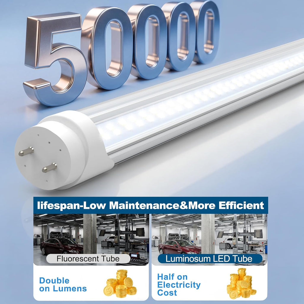 T8 Led Bulbs 4 Foot, 6500K 40W 5800LM Super Bright Type B