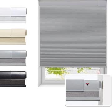 No Drill Cellular Shades for Indoor Windows, Thermal Insulating & Noise Reducing Honeycomb Blinds, Free Stop Cordless