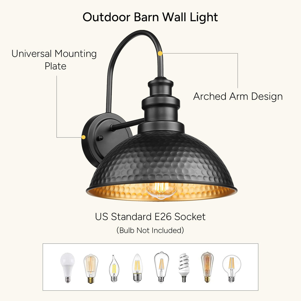 Outdoor Farmhouse Barn Lights, Weather Resistant Outdoor Wall Sconce, Exterior Wall Lights, Front Door Mounted