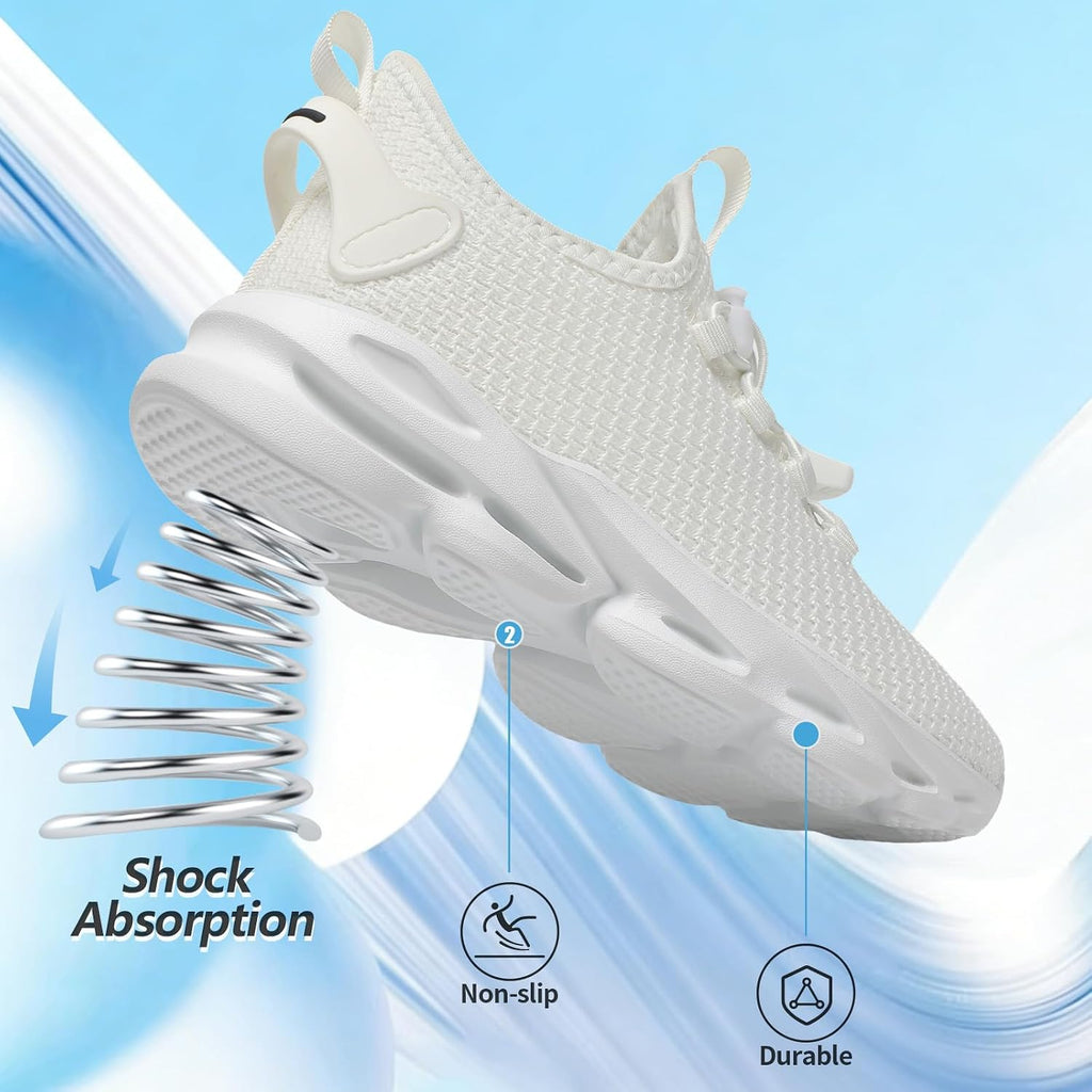 Kids Shoes Boys Girls Tennis Shoes Lightweight Sports Kids Sneakers Slip on with Bungee Lace for Running/Walking