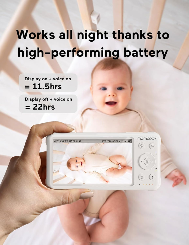 BM01 Baby Monitor with 2 Cameras, 5'' 1080P Split Screen & no WiFi