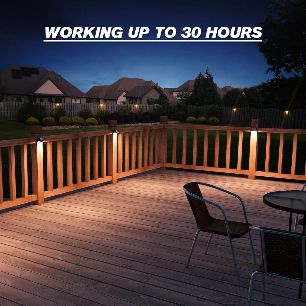 Solar Led Deck Lights, Warm White & RGB Modes, Outdoor Waterproof for Backyard, Pool, Patio, Fence Post/Line (4Pack &