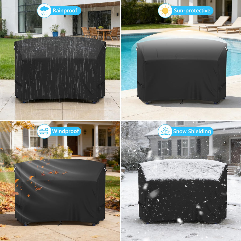 Adirondack Chair Cover, Outdoor Waterproof Cover for Tall Adirondack Chair Set of 2 with Table, Black Waterproof Oxford