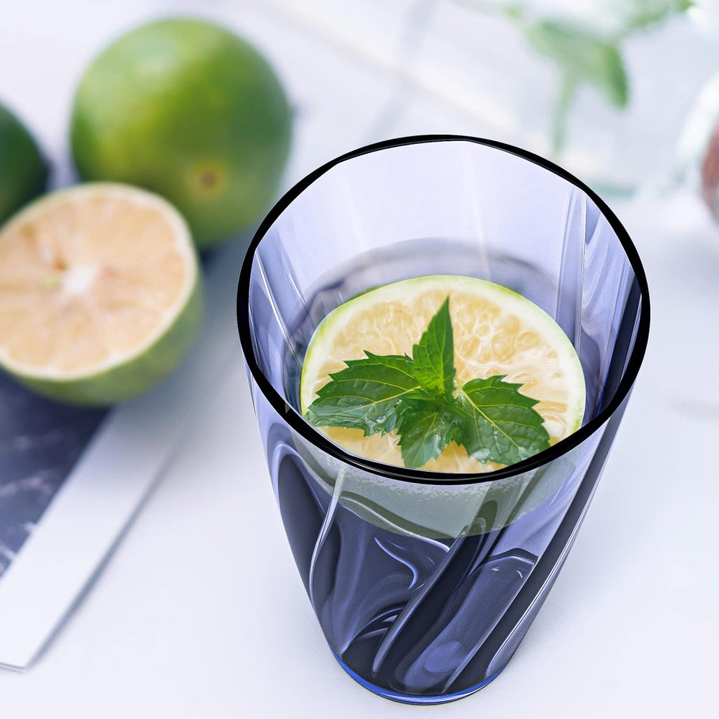 Unbreakable Plastic Cups Plastic Highball Drinking Glasses Tumbler, Large Water Tumbler Set (Set Of 6, 25 Oz)