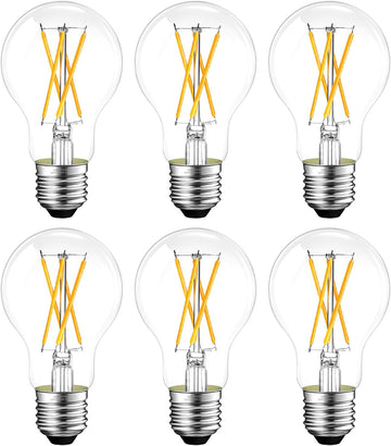 Dimmable A19 E26 LED Bulb 60 watt Equivalent, Clear Light Bulbs