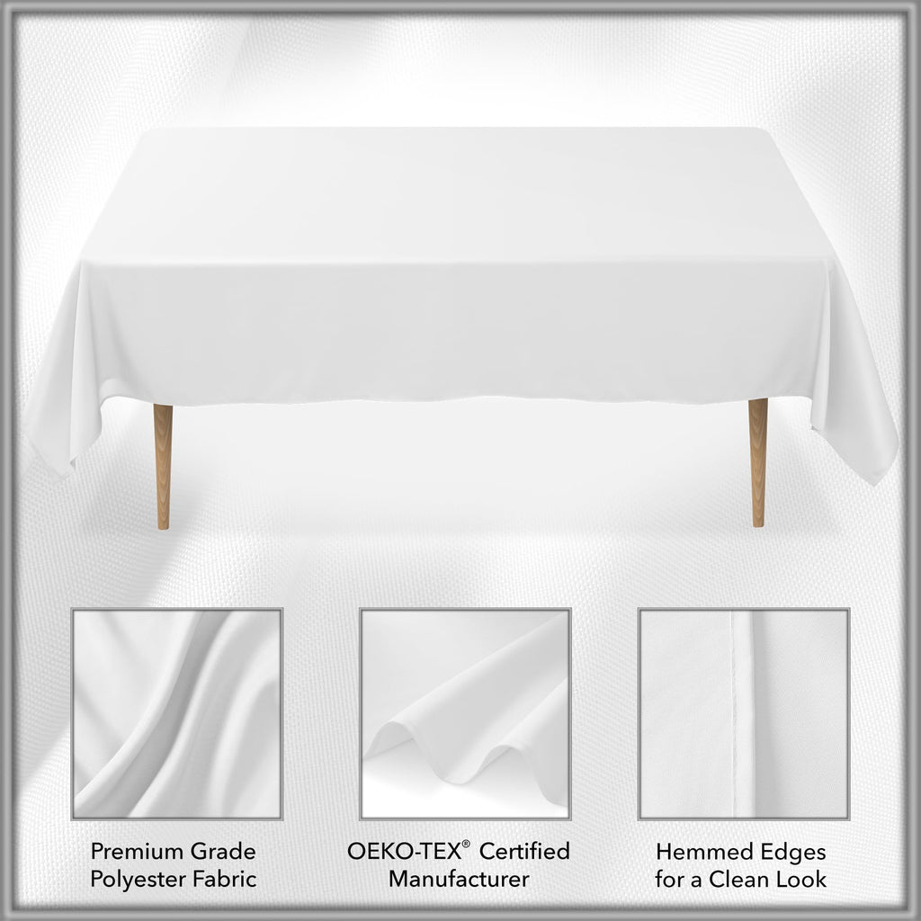 60 x 102 Inch Rectangular Tablecloth, Washable Polyester Fabric Table Cloth for Dining Tables, Parties, Restaurants