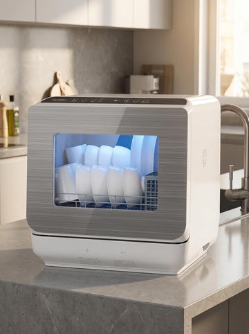 Portable Dishwasher with 152OZ Water Tank, 18" Countertop Dishwasher Machine fits up to 12" plates, 6 Preset Mode