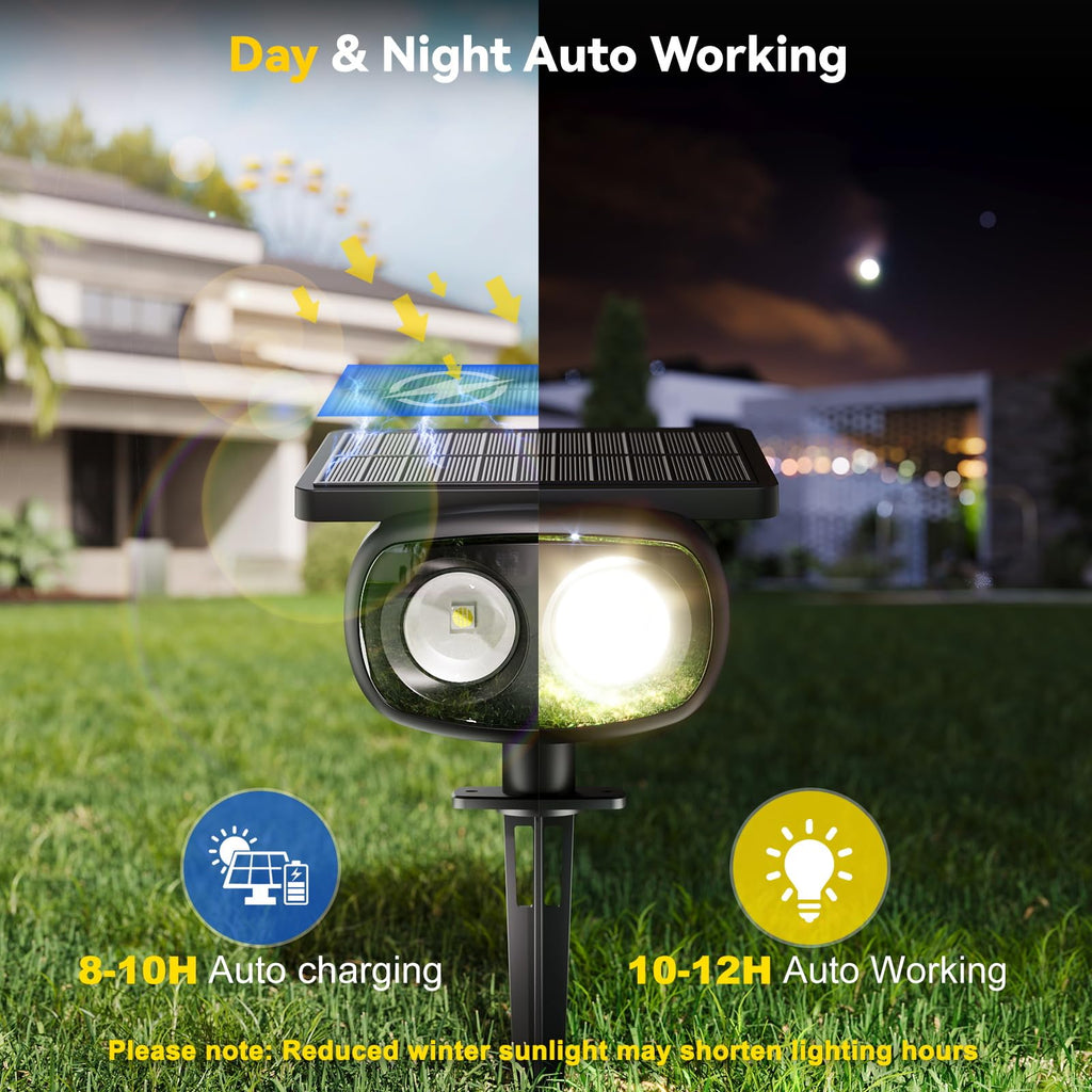 Solar Spot Lights Outdoor Waterproof IP68,RGB Spotlights with Remote,6-Pack