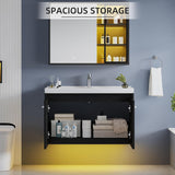 4ever2buy 31" Floating Bathroom Vanity with Sink, Modern Black Bathroom Vanity with LED Light
