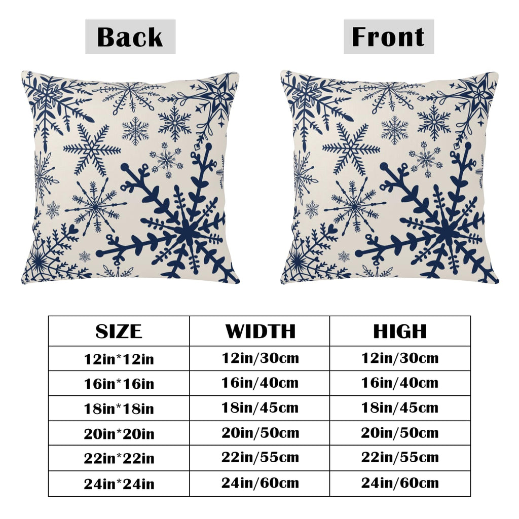 Winter Snowflake Pillow Covers 16x16 Set of 2 Christmas Home Decor