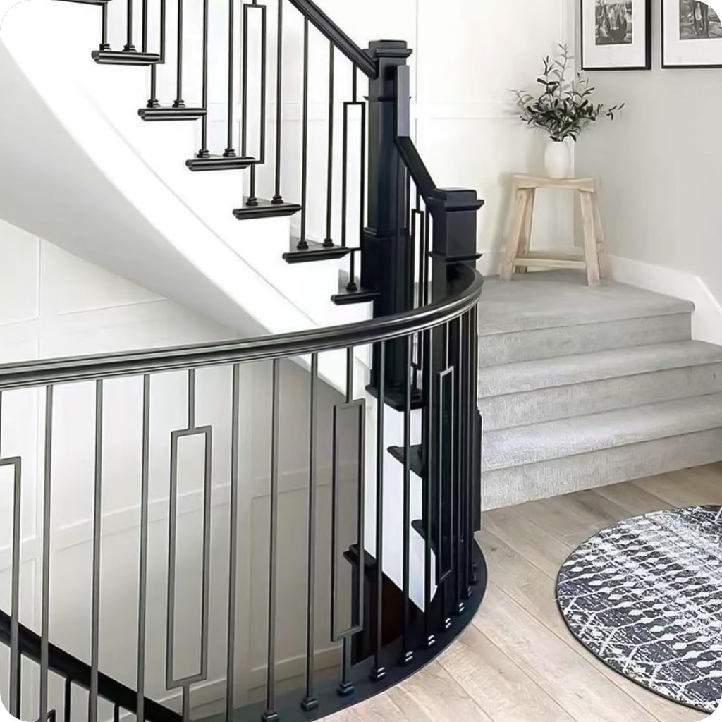 30Pack Wrought Iron Balusters 44 Inches Deck Balusters Combine 1/2" Square Plain Bar Balusters, 10 Single Rectangle