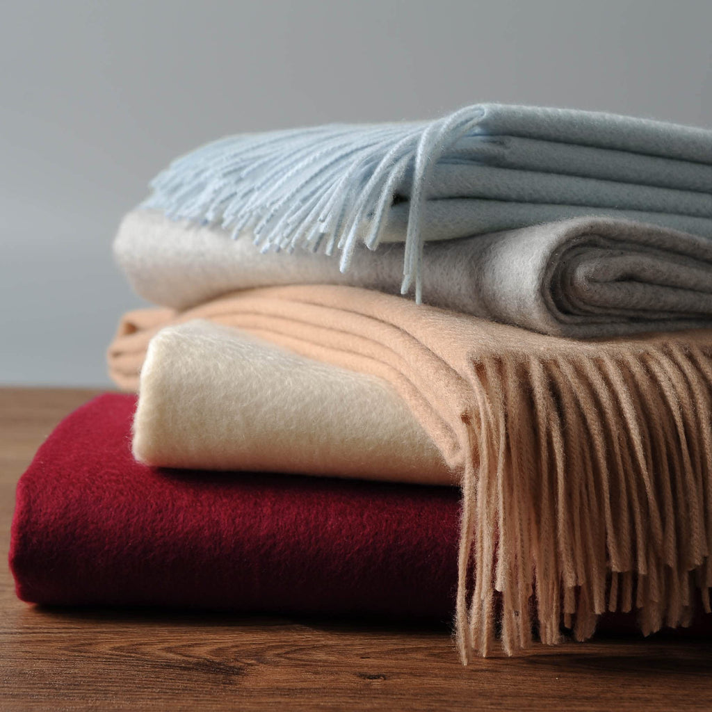 100% Pure Cashmere Throw Blanket for Sofa, Lt. Heather Grey