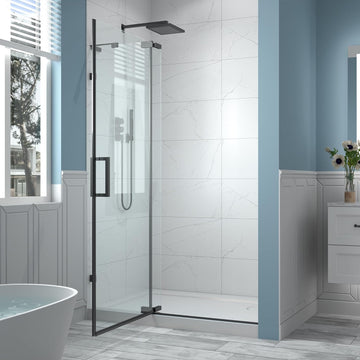 44-48" W x 70" H Frameless Pivot Shower Door, 5/16"(8mm) Clear SGCC Tempered Glass Shower Doors
