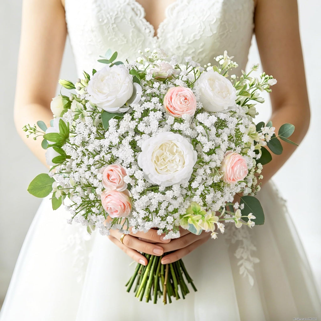 100 Baby Breath Flowers Artificial Bulk, 21" Babys Breath Artificial Flower